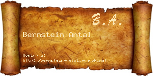 Bernstein Antal névjegykártya